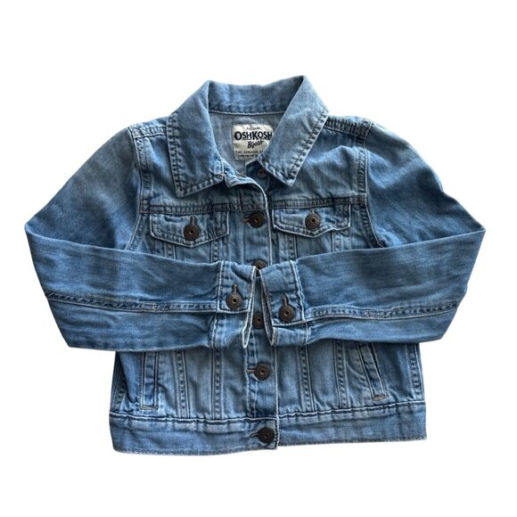 Oshkosh B'gosh Jean Jacket Button Up Cotton Vintage Light Denim Unlined Size 6X - Picture 1 of 7